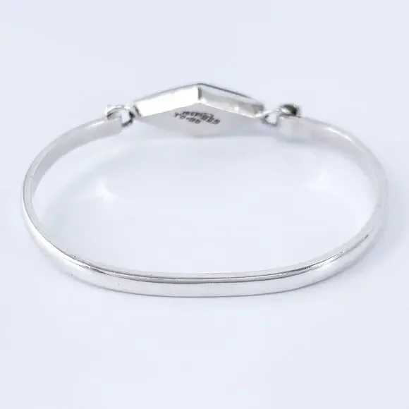 Estate Taxco Sterling Silver 925 Inlay Bracelet w/ Lapis & Onyx 7” - Picture 4 of 9